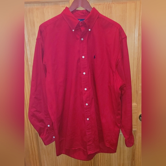 Mens Long Sleeve Ralph Lauren Red Blake Button Down Shirt. Size Large - Picture 2 of 6